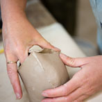 Petra Steward in her workshop at Wobage Farm 2016